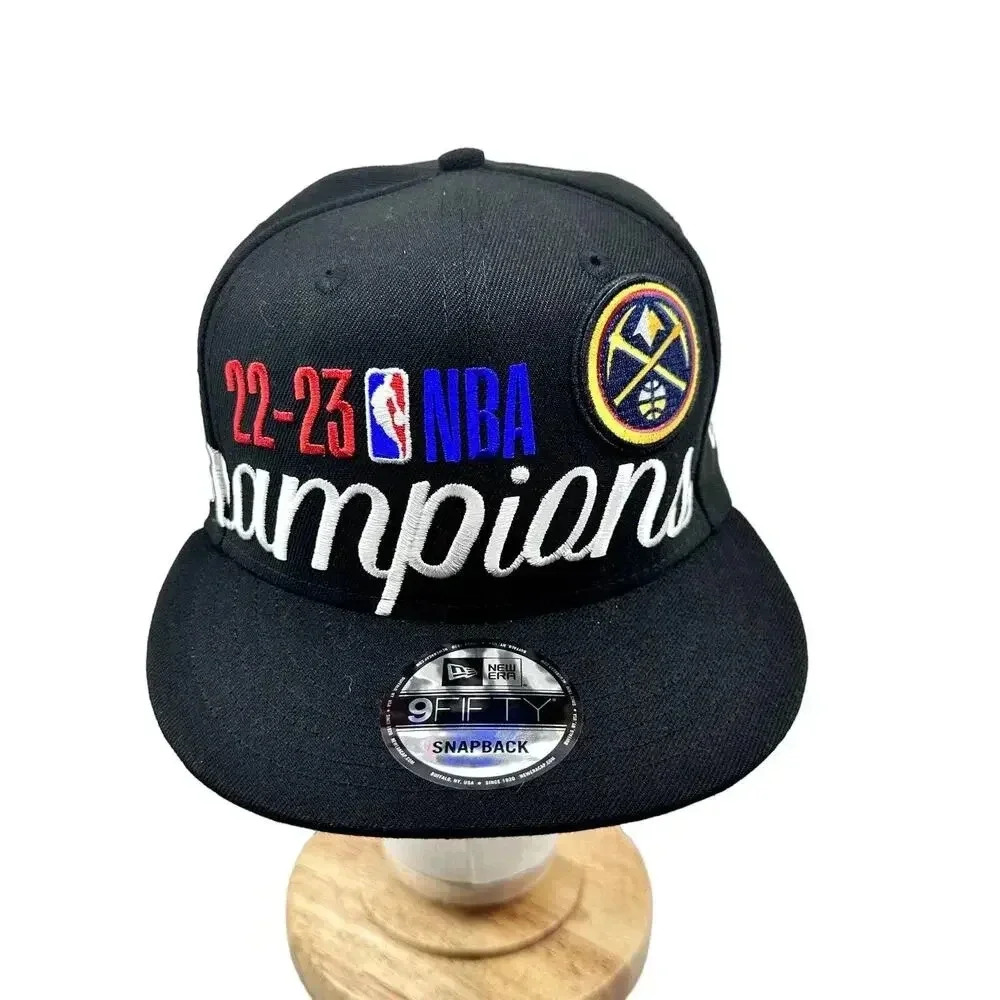 New Era Mens Cap Denver Nuggets 2023 NBA Champs Series Edition Locker Black OS